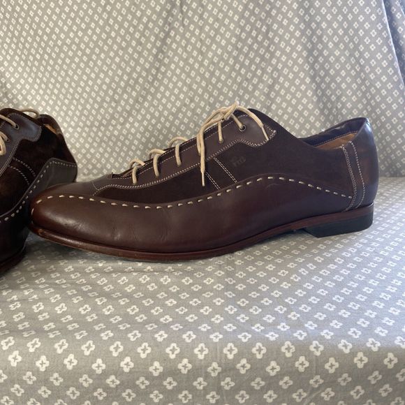 Elegant Brown Leather Men's Derbys - Picture 6 of 13